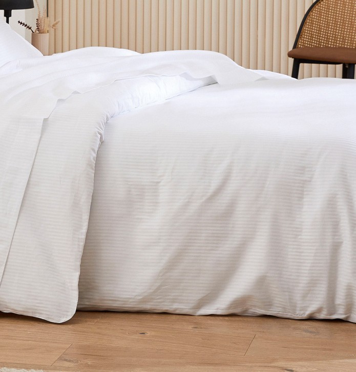 Housse de couette satin Grand Hotel blanc Tradilinge - Blancollection
