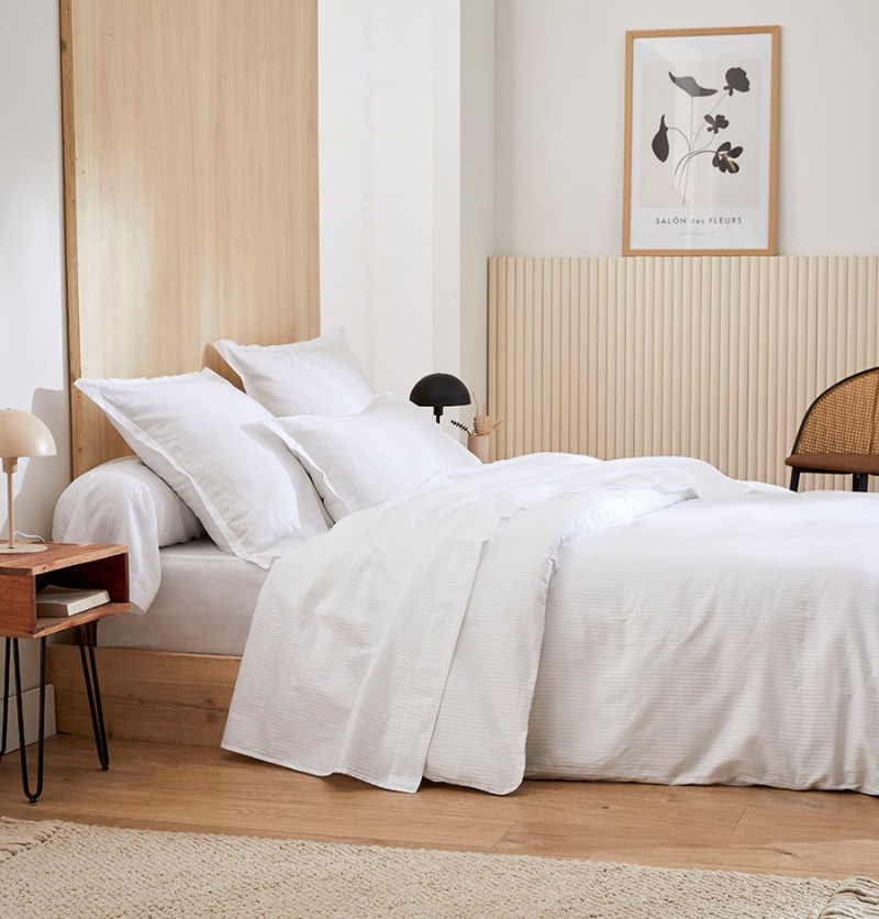 Housse de couette satin Grand Hotel blanc Tradilinge