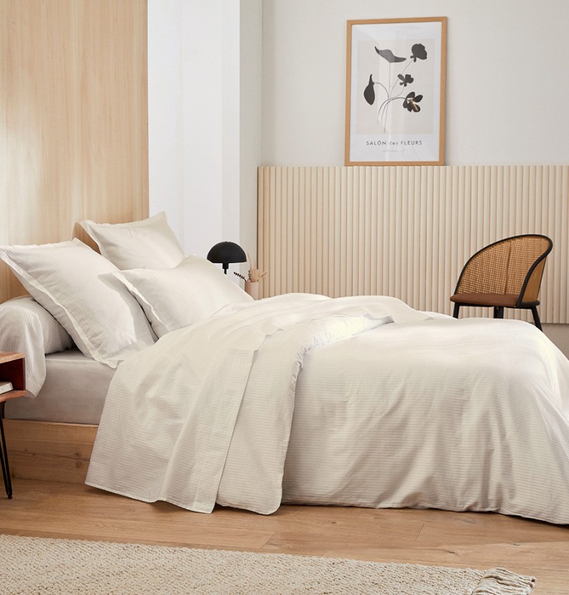 Housse de couette satin Grand Hotel sable Tradilinge