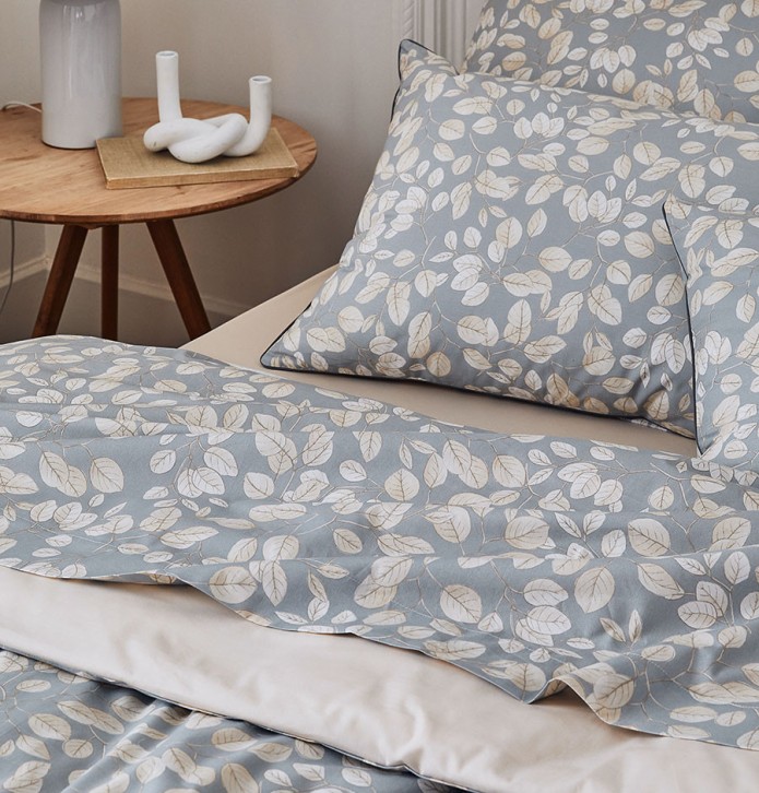 Housse de couette percale Lison gris Tradilinge - Blancollection