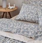 Housse de couette percale Lison gris Tradilinge - Blancollection