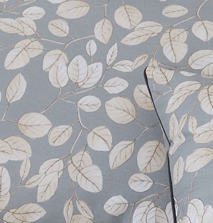 Parure de lit percale Lison gris Tradilinge - Blancollection