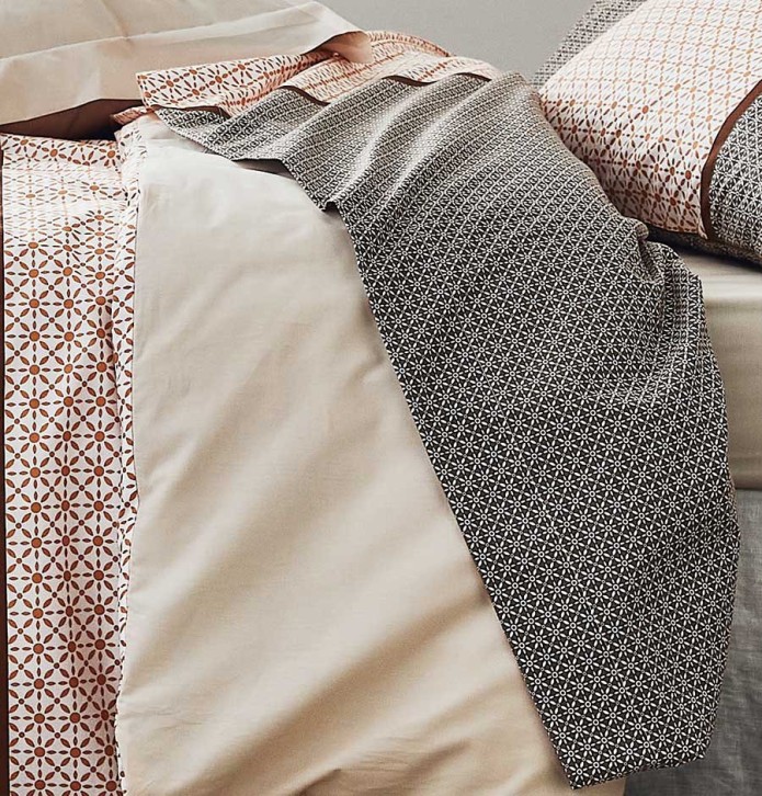 Housse de couette percale Gabin épice Tradilinge - Blancollection