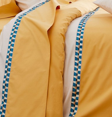 Housse de couette percale Romy ambre Tradilinge