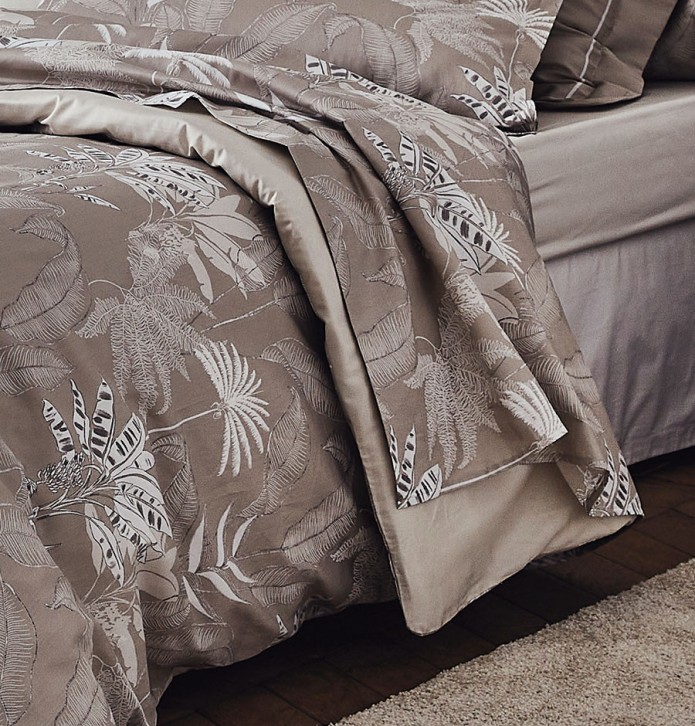 Housse de couette satin Cayenne ficelle Tradilinge - Blancollection