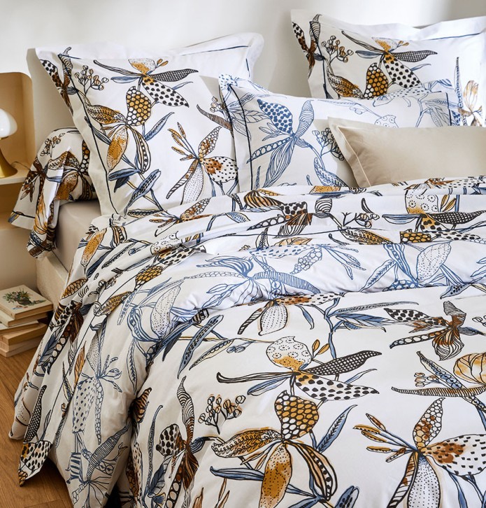 Housse de couette Pénélope silice Tradilinge - Blancollection