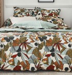 Housse de couette percale Cascade sauge Tradilinge - Blancollection