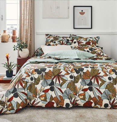 Taie de traversin percale Cascade sauge Tradilinge