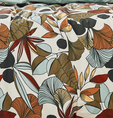 Parure de lit percale Cascade sauge Tradilinge
