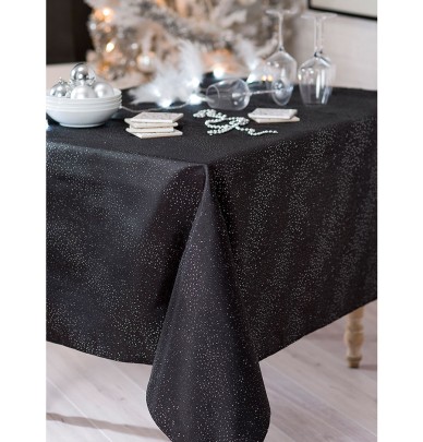 NAPPE POLYESTER NOIR RECTANGULAIRE 145cm*260cm