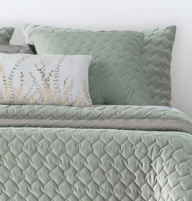 Coussin velours Naroa vert Antilo