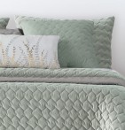 Housse coussin velours Naroa vert Antilo - Blancollection