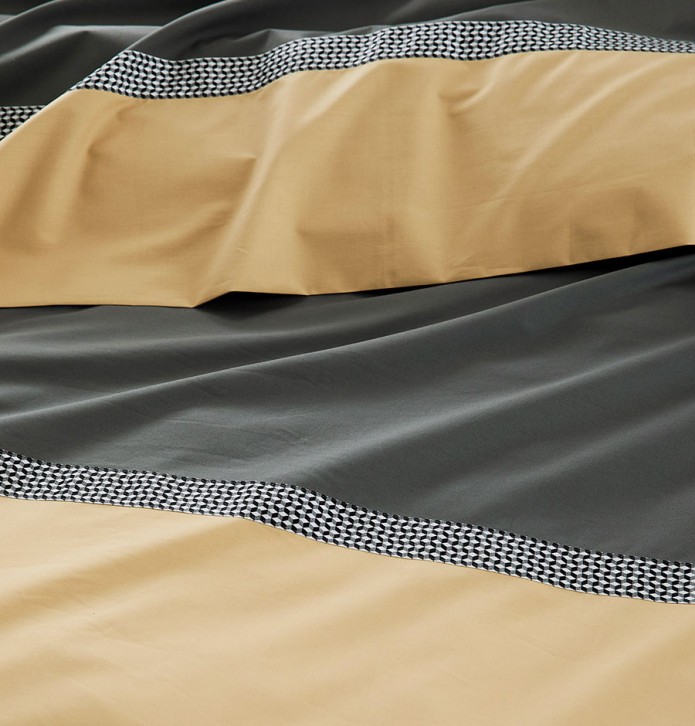 Parure de lit percale Macassar moka Tradilinge -30% - Blancollection