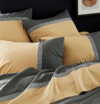 Parure de lit percale Macassar moka Tradilinge -30% - Blancollection