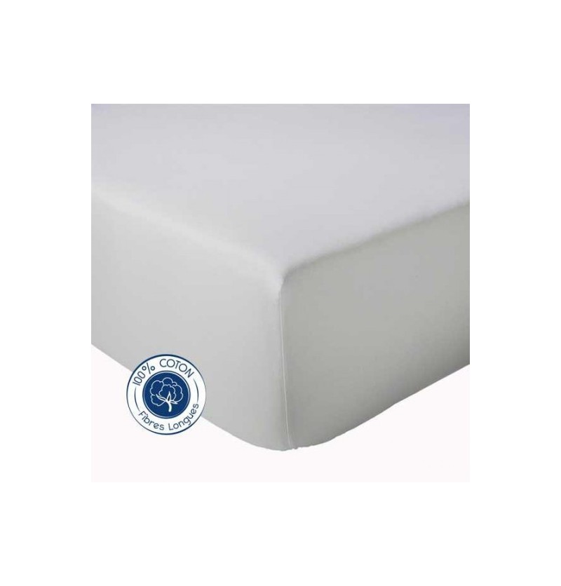 Drap housse gris galet bonnets 40cm Tradilinge