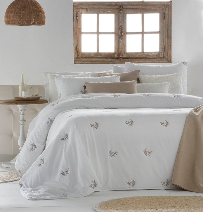 Couvre-lit matelassé Amalia blanc Antilo - Blancollection
