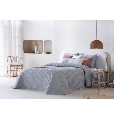Couvre-lit matelassé Lares gris Antilo
