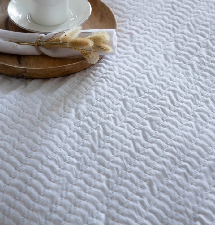 Couvre-lit matelassé Linette blanc Antilo - Blancollection