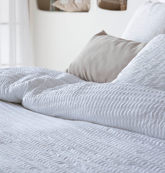 Couvre-lit matelassé Linette blanc Antilo - Blancollection