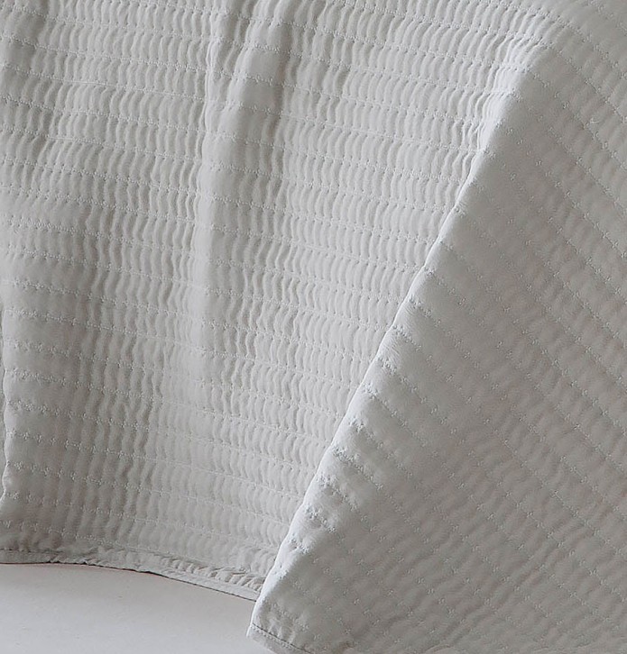 Couvre-lit matelassé Linette lin Antilo - Blancollection