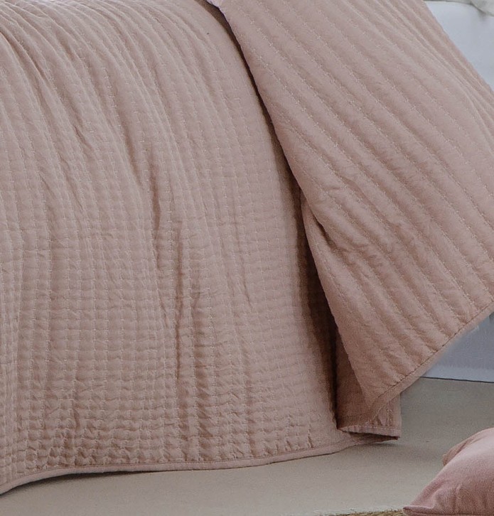 Couvre-lit matelassé Linette rose Antilo - Blancollection