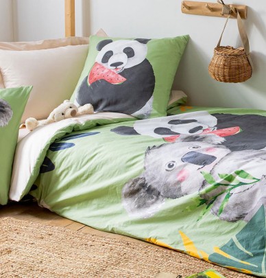 Housse de couette enfant Panda Tradilinge