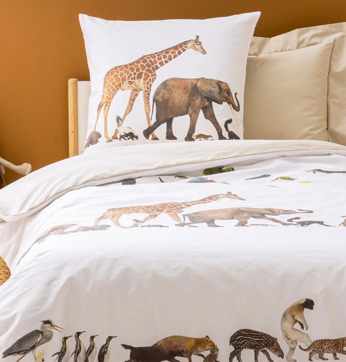 Housse de couette enfant percale Noé Tradilinge - Blancollection