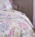 Housse de couette satin Anaïs perle Tradilinge - Blancollection