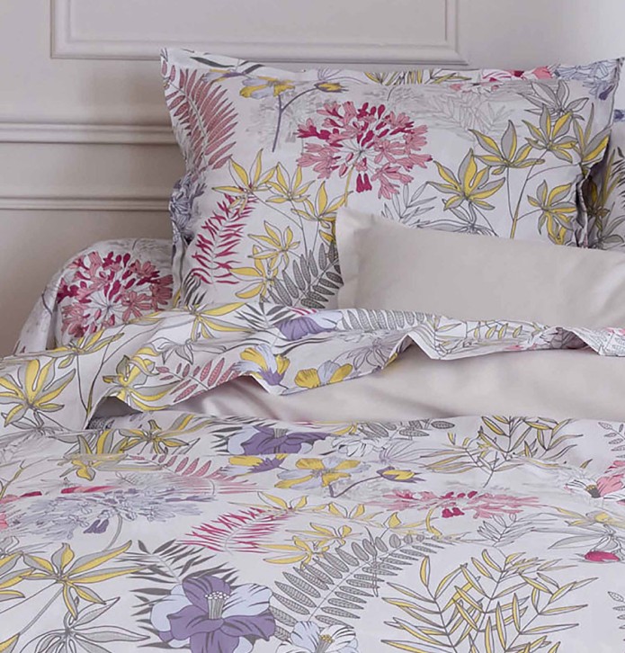 Taie d'oreiller satin Anaïs perle Tradilinge - Blancollection
