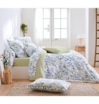 Housse de couette satin Angèle tilleul Tradilinge - Blancollection
