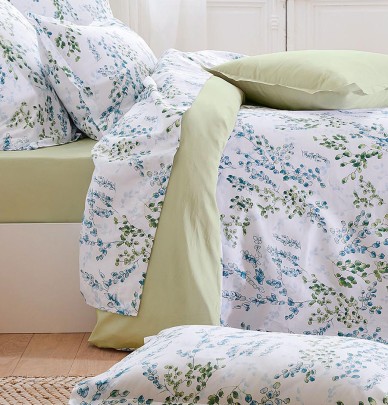 Housse de couette satin Angèle tilleul Tradilinge