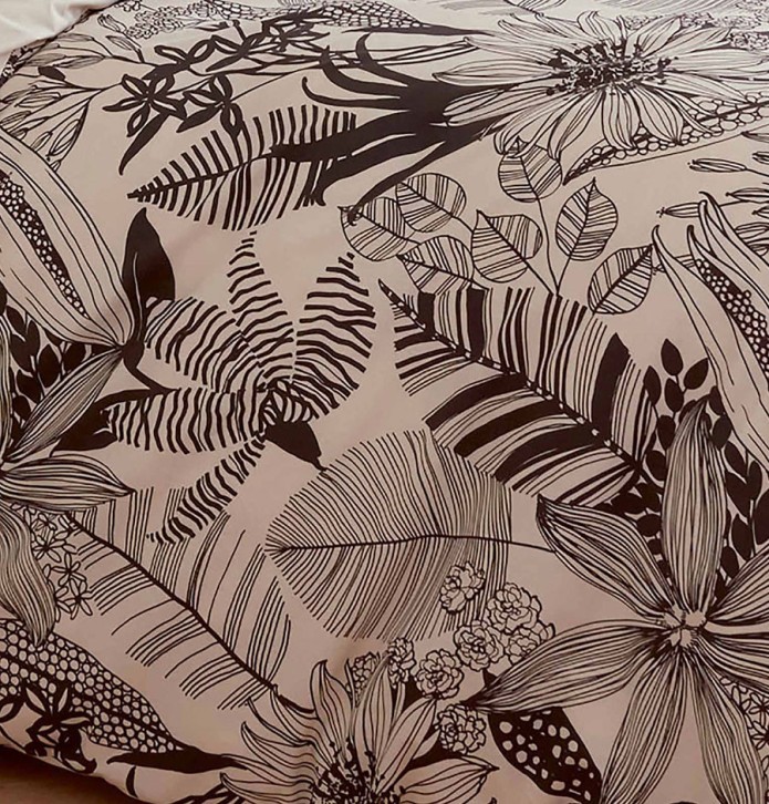 Parure de lit percale Alba noir Tradilinge - Blancollection