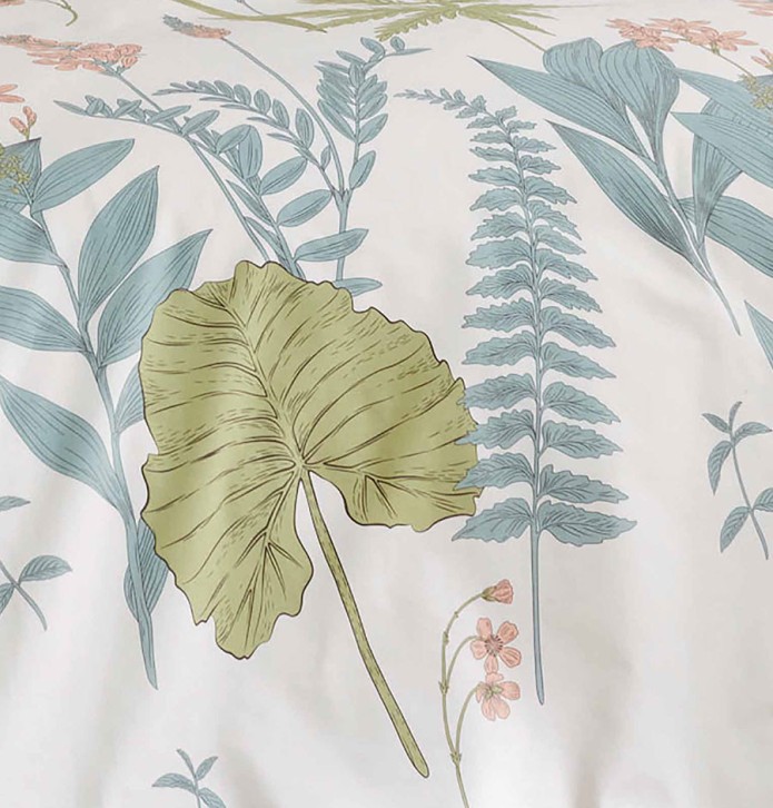 Housse de couette percale Féérie sauge Tradilinge - Blancollection