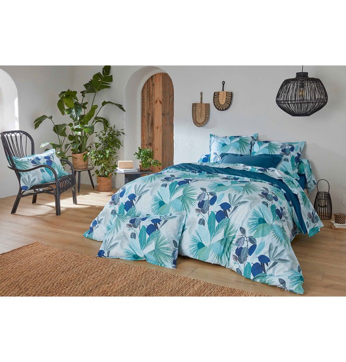 Drap percale Moorea cobalt Tradilinge - Blancollection