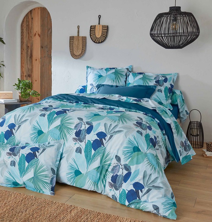 Drap percale Moorea cobalt Tradilinge Drap percale Moorea cobalt Tradilinge