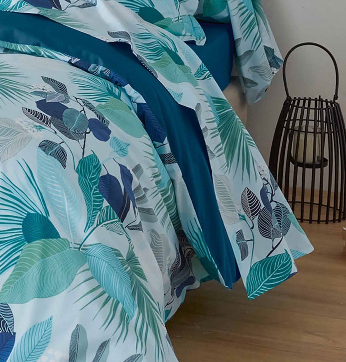 Drap percale Moorea cobalt Tradilinge - Blancollection