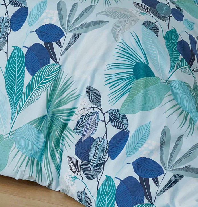 Housse de couette percale Moorea cobalt Tradilinge - Blancollection
