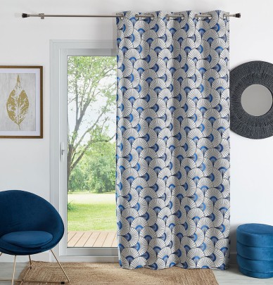 Rideau jacquard Cluby indigo Qabane