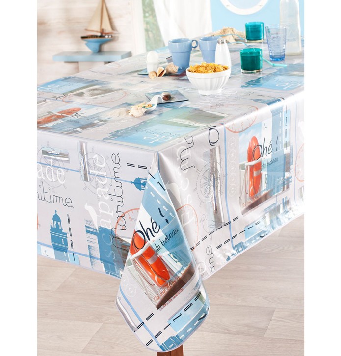 Nappe toile cirée Cordage Calitex - Blancollection