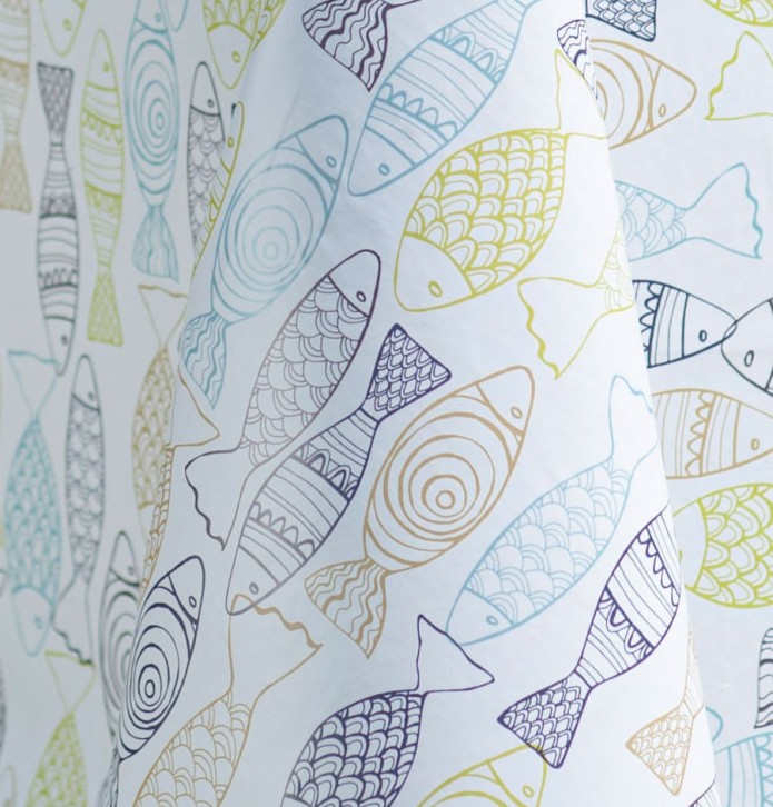 Nappe toile cirée Pop Fish Calitex - Blancollection