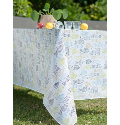 Nappe toile cirée Pop Fish multicolore Calitex