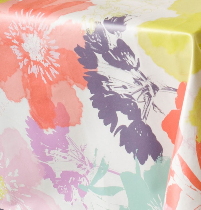 Nappe toile cirée Aquarelle Calitex - Blancollection