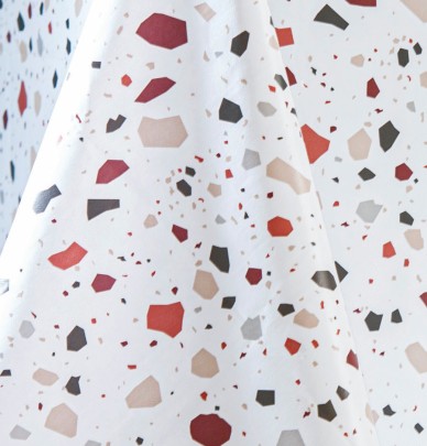 Nappe toile cirée Terrazo bordeaux Calitex