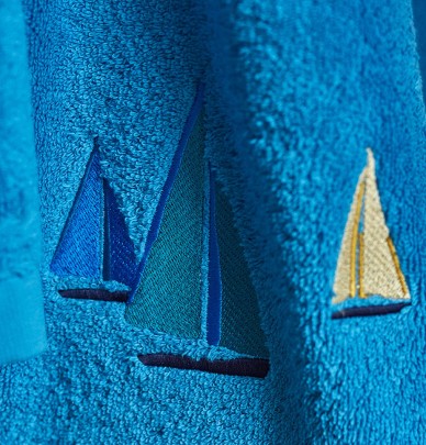 Serviette de toilette Escale bleu Sylvie Thiriez