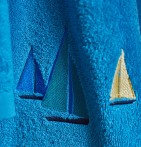 Drap de douche Escale bleu Sylvie Thiriez - Blancollection