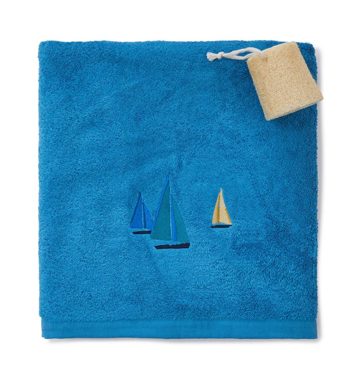 Drap de bain Escale bleu Sylvie Thiriez Drap de bain Escale bleu Sylvie Thiriez