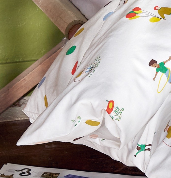 Parure de lit enfant coton lavé Récréation Sylvie Thiriez - Blancollection