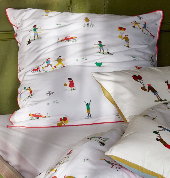 Parure de lit enfant coton lavé Récréation Sylvie Thiriez - Blancollection