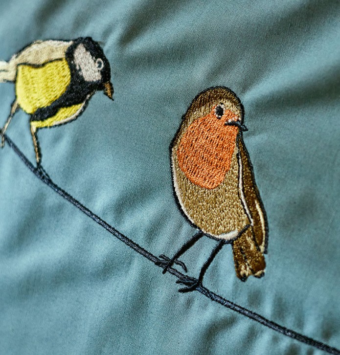 Taie d'oreiller percale Sur un fil Sylvie Thiriez - Blancollection
