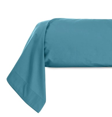 Taie de traversin percale bleu horizon Sylvie Thiriez